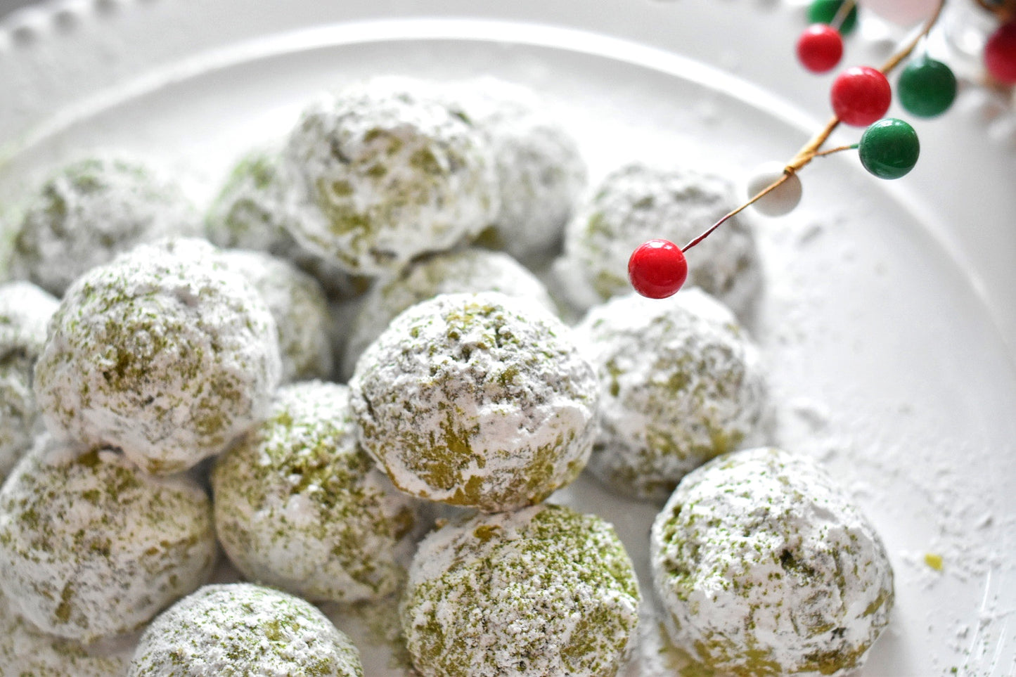 Snowball Cookies - Matcha