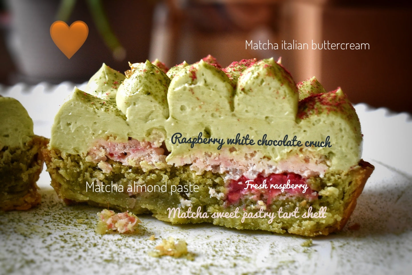 Matcha Raspberry Tart (2 pcs, 4")